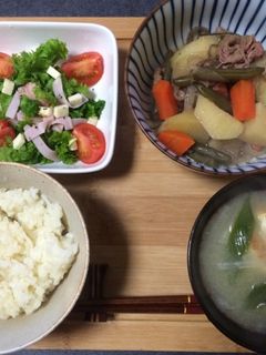 わさび菜とハムのサラダ-レシピのメイン写真