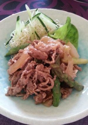 豚肉・アスパラのしょうが焼き-レシピのメイン写真