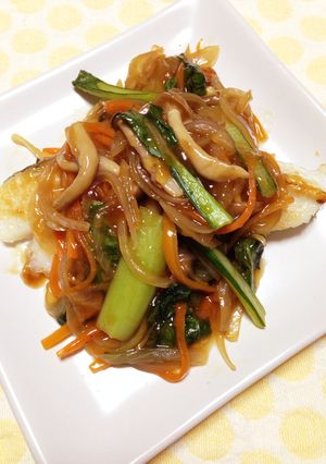白身魚の野菜たっぷり甘酢あんかけ-レシピのメイン写真