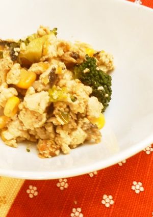 ∞∞∞　自然食卓　炒り豆腐　∞∞∞-レシピのメイン写真