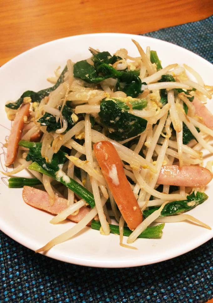 あっという間！もやしとほうれん草の炒め物-レシピのメイン写真