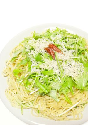 水菜とシラスのペペロンチーノ♪-レシピのメイン写真