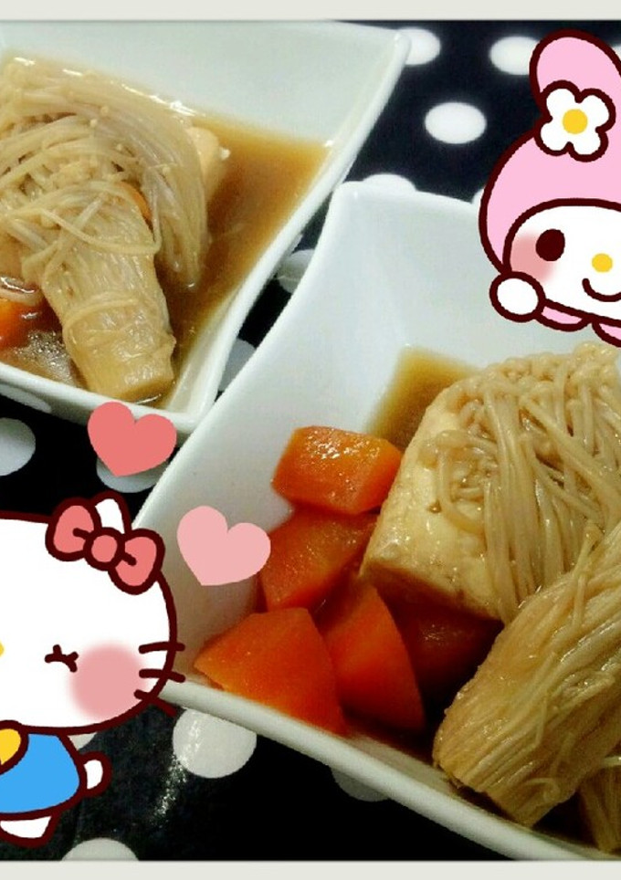 簡単♪豆腐とエノキと人参の煮物♪-レシピのメイン写真