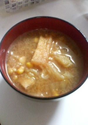 簡単☆白菜とバターコーンのお味噌汁-レシピのメイン写真