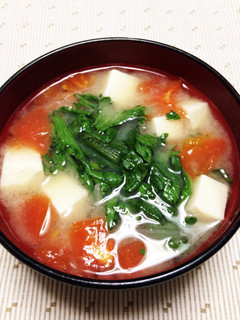 トマトと春菊の味噌汁-レシピのメイン写真