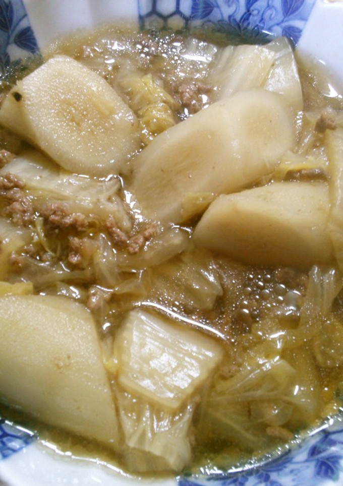 簡単　和食　挽き肉　白菜　ごぼうの　煮物-レシピのメイン写真