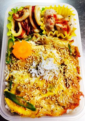 簡単 野球少年のしらす丼弁当試験の日編-レシピのメイン写真
