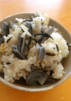 蓮根とひじきの炊込みご飯 ほんのり酢味-レシピのメイン写真