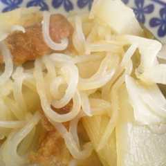 大根とネギを味噌で煮る-レシピのメイン写真