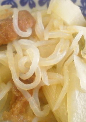 大根とネギを味噌で煮る-レシピのメイン写真