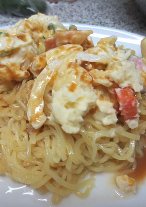 ごまだれ冷やし中華のポテトサラダのせ-レシピのメイン写真