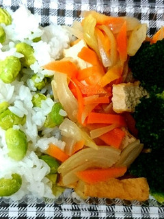 レンジで簡単❗枝豆ごはんの和風弁当-レシピのメイン写真