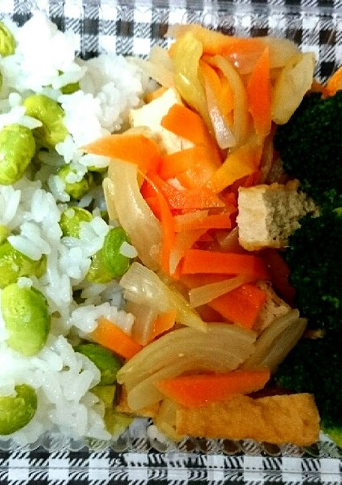 レンジで簡単❗枝豆ごはんの和風弁当-レシピのメイン写真