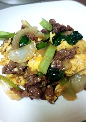 小松菜と牛肉の炒めもの-レシピのメイン写真