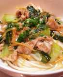 ちんげん菜と豚肉♪あんかけうどん(乾麺)