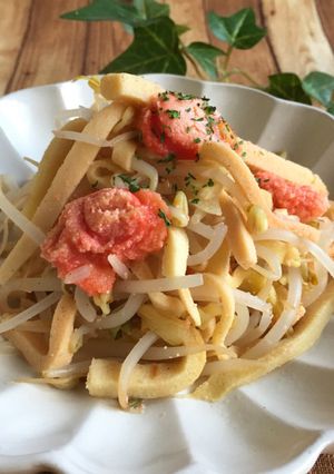 節約＊もやしと高野豆腐の半生明太子炒め-レシピのメイン写真