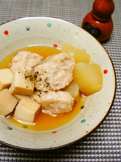 ふんわりいか団子 大根と高野豆腐の含め煮-レシピのメイン写真