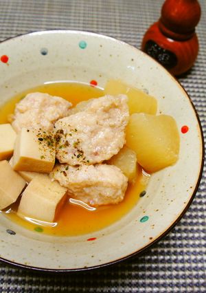 ふんわりいか団子　大根と高野豆腐の含め煮-レシピのメイン写真