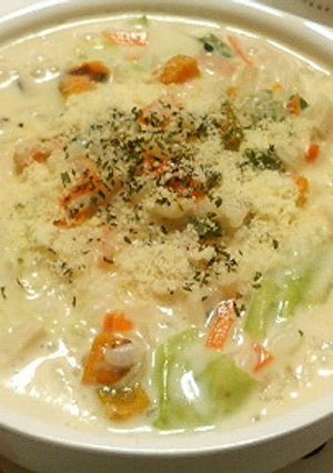 残り物であったか即席ミルク雑炊-レシピのメイン写真