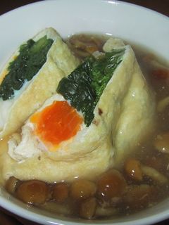 ほうれん草の巾着なめこあんかけ-レシピのメイン写真