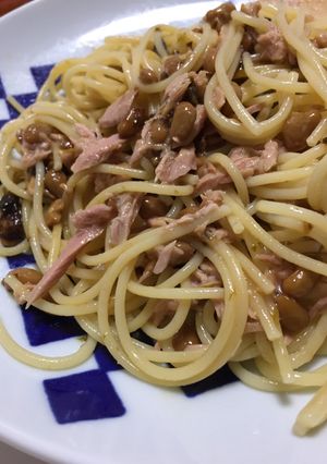簡単！混ぜるだけ！納豆ツナパスタ-レシピのメイン写真