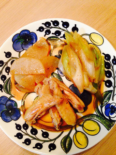 鶏手羽中と大根と長ネギのトロ照煮-レシピのメイン写真