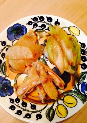 鶏手羽中と大根と長ネギのトロ照煮-レシピのメイン写真
