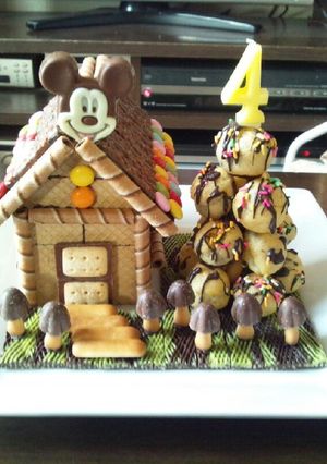 4歳の誕生日にお菓子の家-レシピのメイン写真