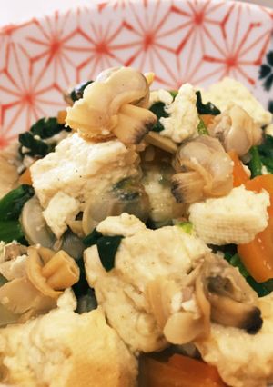 あさりと野菜の豆腐炒り-レシピのメイン写真