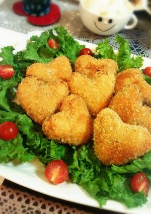 ハート型♥味噌バター風味のポテトコロッケ-レシピのメイン写真