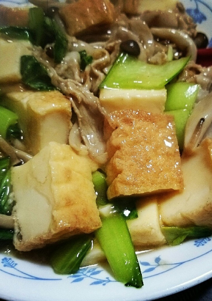 豚肉と厚揚げとチンゲン菜のオイスター炒め-レシピのメイン写真