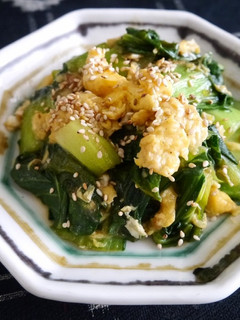 チンゲン菜とふわふわ卵のオイスター炒め-レシピのメイン写真