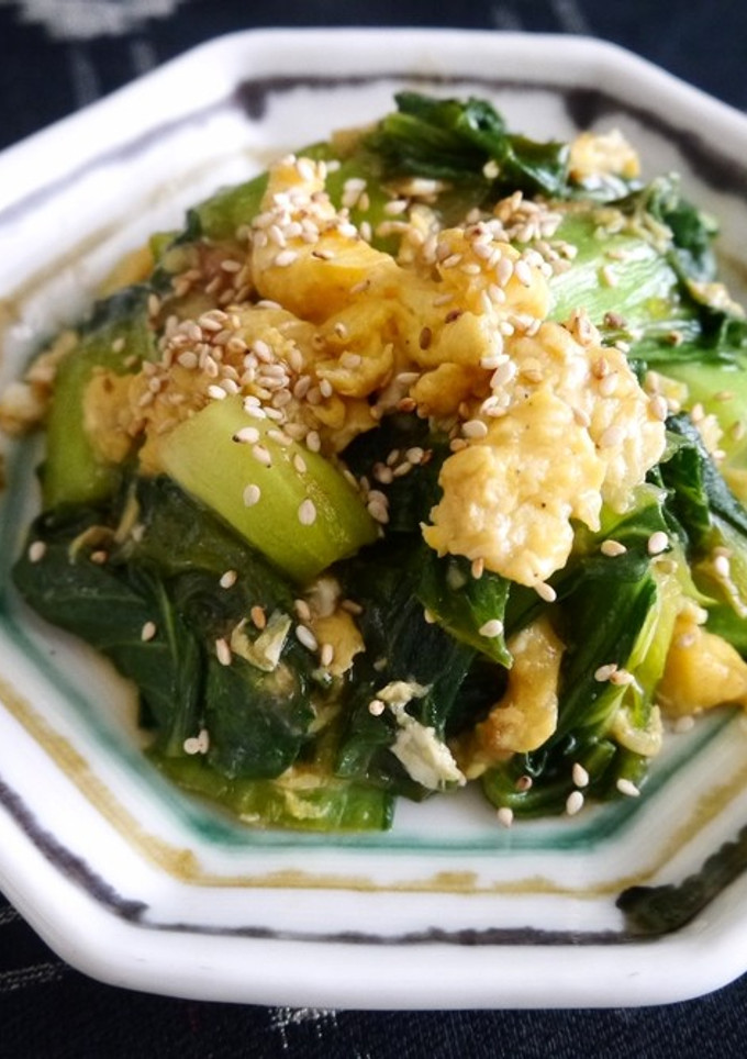 チンゲン菜とふわふわ卵のオイスター炒め-レシピのメイン写真