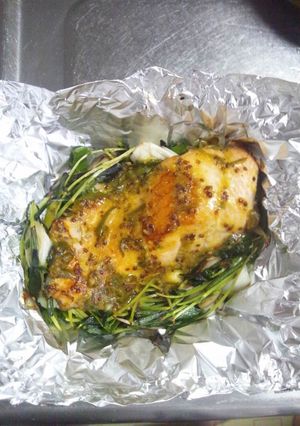 ９月２３日晩飯【鮭の味噌マスタード焼き】-レシピのメイン写真