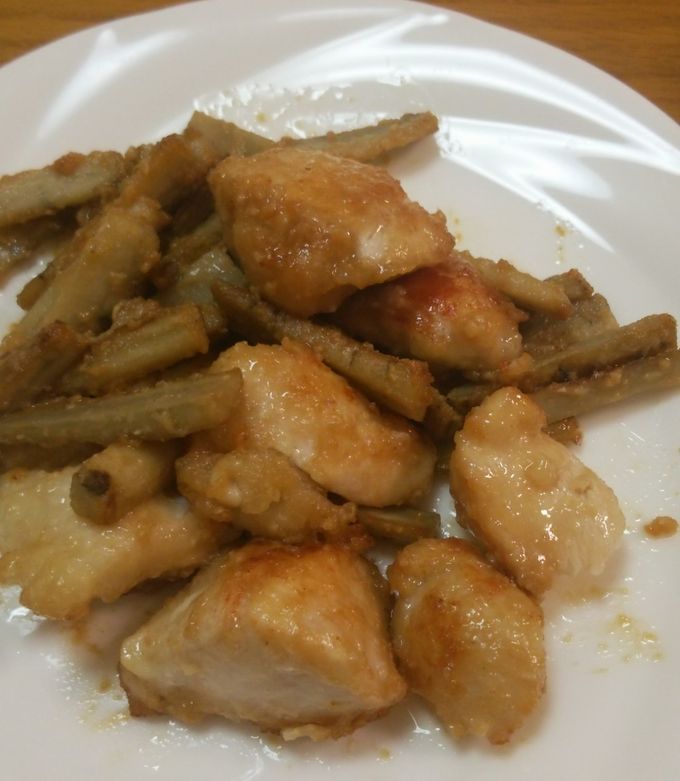 鶏むね牛蒡のごま味噌マヨネーズ炒め♪-レシピのメイン写真