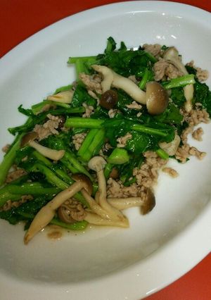 10分おかず♪ひき肉と菜の花の炒めもの-レシピのメイン写真