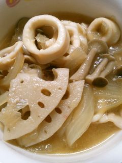 簡単 イカと 蓮根 玉ねぎの 中華煮-レシピのメイン写真
