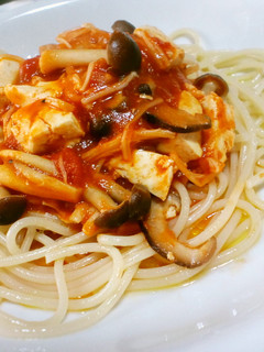 きのこと豆腐のトマトパスタ-レシピのメイン写真