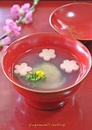 はまぐりと花麩のお吸い物❀昆布出汁で-レシピのメイン写真