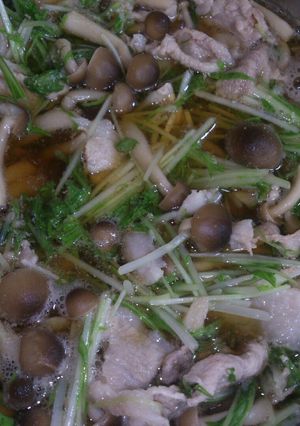 水菜としめじと豚肉の醤油煮｡*✧-レシピのメイン写真
