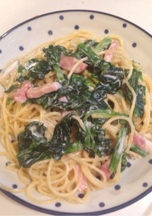簡単ほうれん草とベーコンのクリームパスタ-レシピのメイン写真