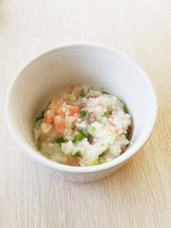 鮭とグリーンピースのお粥(離乳食中期~)-レシピのメイン写真