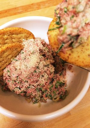コンビーフと青ねぎのわさびマヨ和え-レシピのメイン写真