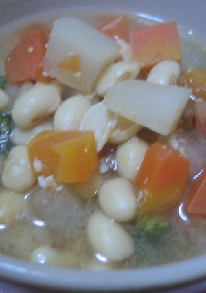 大豆の味噌スープ-レシピのメイン写真