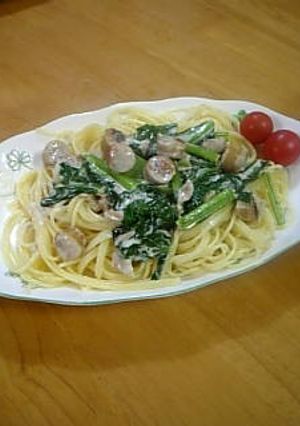 簡単小松菜のクリームパスタ-レシピのメイン写真