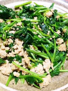 ほうれん草のひき肉炒め-レシピのメイン写真