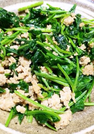 ほうれん草のひき肉炒め-レシピのメイン写真