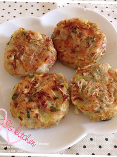 1歳からの♡豆腐としらすのお好み焼き-レシピのメイン写真