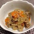 簡単!根菜と豚コマ肉の炒め煮