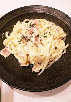 絶品♪うどんカルボナーラ-レシピのメイン写真